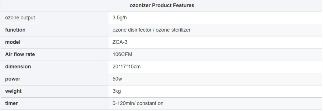 3.5g Industrial Ozone Generator Air Purifier